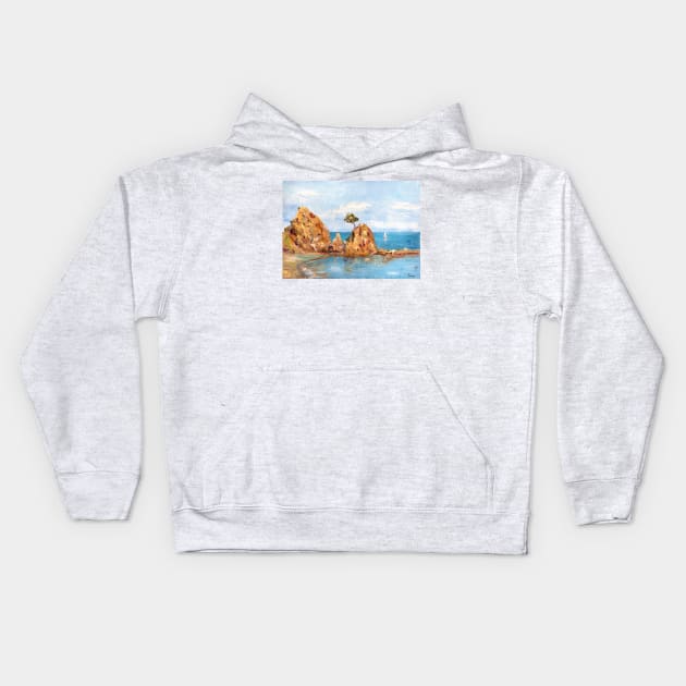 Tossa de Mar Beach. Costa Brava. Spain Kids Hoodie by NataliaShchip